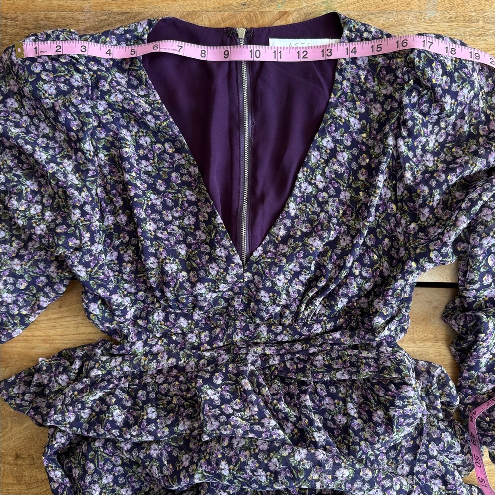Astr Purple Floral Maxi Dress M - Picture 10 of 13